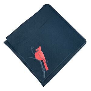 New Hand Printed Red Cardinal Bird Dog Puppy Bandana 21" Square Neck Scarf